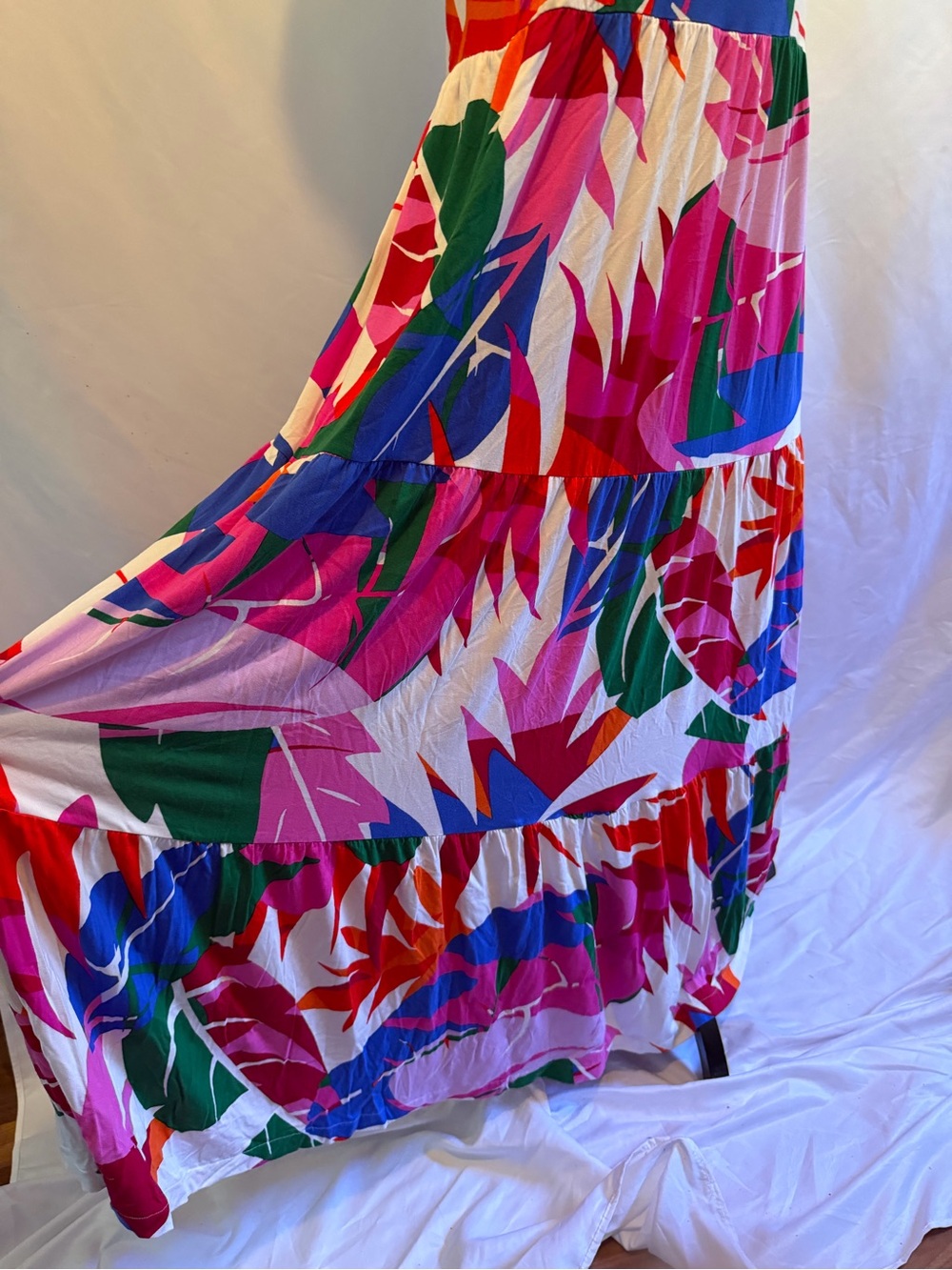 Soma Blue and Red Abstract Print Maxi Dress - Picture 3 of 6